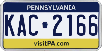 PA license plate KAC2166