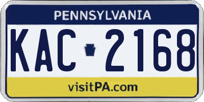 PA license plate KAC2168