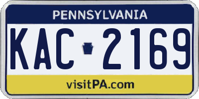 PA license plate KAC2169