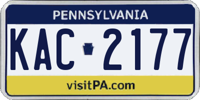 PA license plate KAC2177