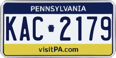 PA license plate KAC2179