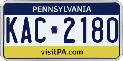 PA license plate KAC2180