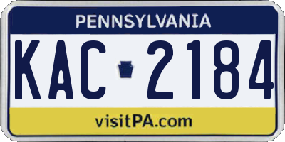 PA license plate KAC2184