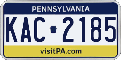 PA license plate KAC2185