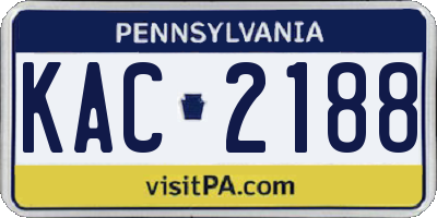 PA license plate KAC2188