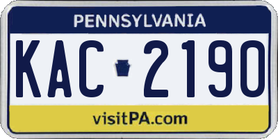 PA license plate KAC2190