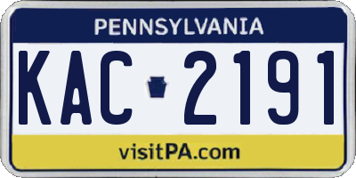 PA license plate KAC2191
