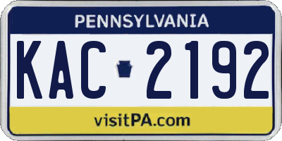 PA license plate KAC2192