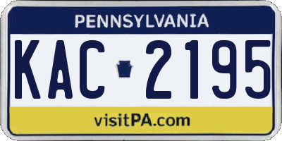 PA license plate KAC2195
