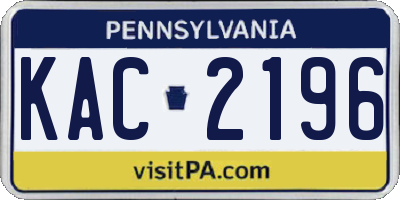 PA license plate KAC2196