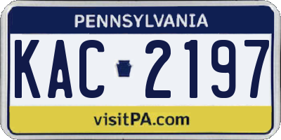 PA license plate KAC2197