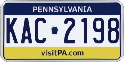 PA license plate KAC2198