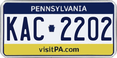 PA license plate KAC2202