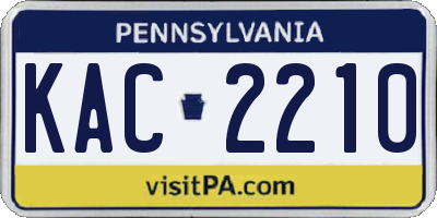 PA license plate KAC2210