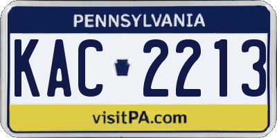 PA license plate KAC2213