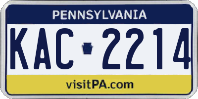 PA license plate KAC2214