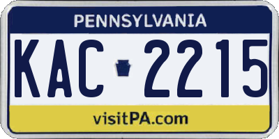 PA license plate KAC2215