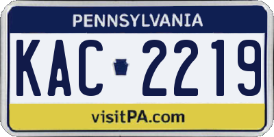 PA license plate KAC2219