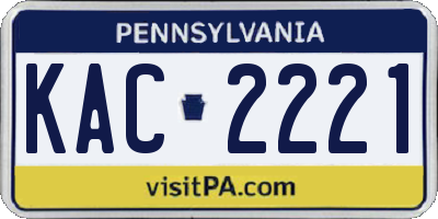 PA license plate KAC2221