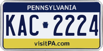 PA license plate KAC2224