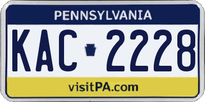 PA license plate KAC2228