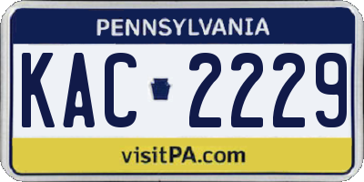 PA license plate KAC2229
