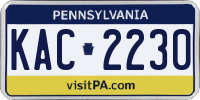 PA license plate KAC2230