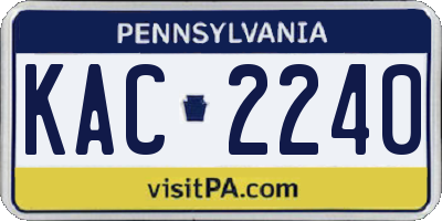 PA license plate KAC2240