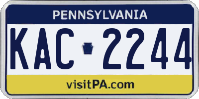 PA license plate KAC2244