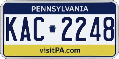 PA license plate KAC2248