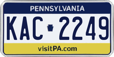 PA license plate KAC2249