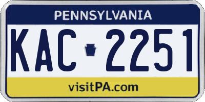 PA license plate KAC2251