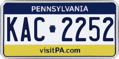 PA license plate KAC2252