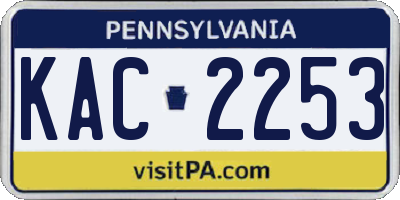 PA license plate KAC2253