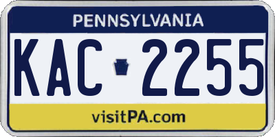 PA license plate KAC2255
