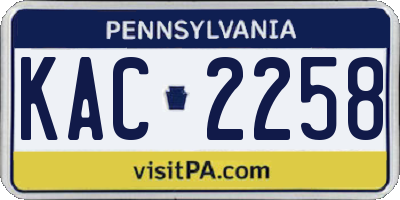 PA license plate KAC2258