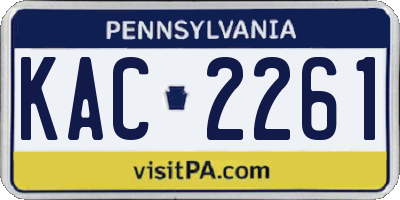 PA license plate KAC2261