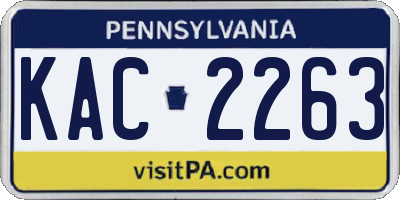 PA license plate KAC2263