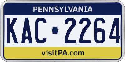 PA license plate KAC2264