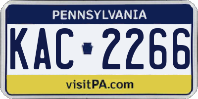 PA license plate KAC2266