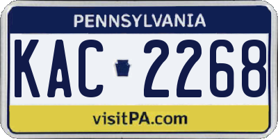 PA license plate KAC2268