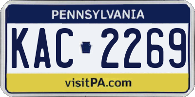 PA license plate KAC2269