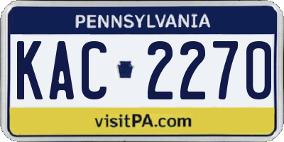 PA license plate KAC2270