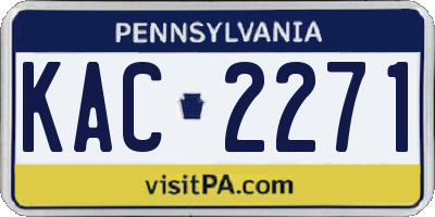 PA license plate KAC2271