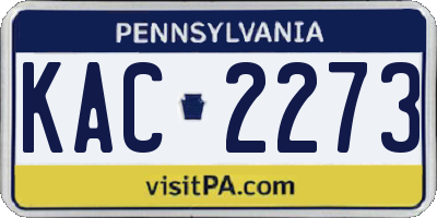 PA license plate KAC2273
