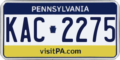 PA license plate KAC2275