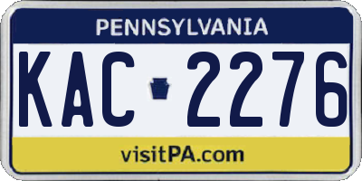 PA license plate KAC2276