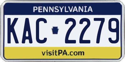 PA license plate KAC2279