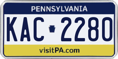 PA license plate KAC2280
