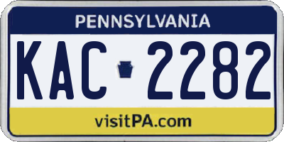 PA license plate KAC2282